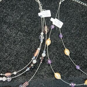 2 Lia Sophia beautiful purple tones necklaces & earrings